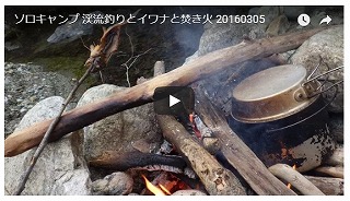 ソロキャンプ動画(渓流釣りとイワナ、焚火)